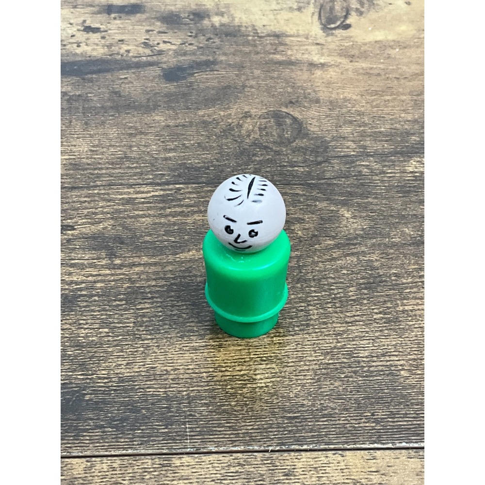 Vintage Fisher-Price Little People Green Figure Toy – Collectible Retro Doll